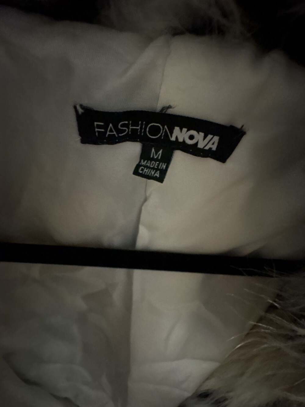 Fashion Nova White And Black Faux Fur Coat Size M - Picture 3 of 4